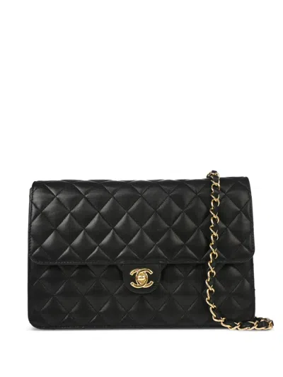 Pre-owned Chanel 2008 Medium Half Flap Shoulder Bag In Black
