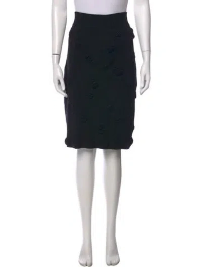 Pre-owned Chanel 2008 Midi Length Skirt In Black