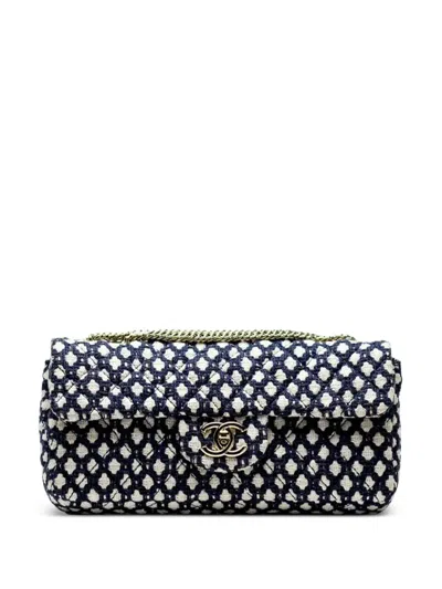 Pre-owned Chanel 2008 Small Classic Flap Shoulder Bag In Blue
