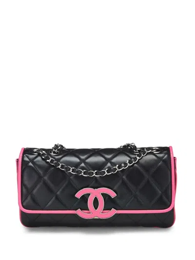 Pre-owned Chanel 2008 Small Cruise Classic Flap Shoulder Bag In Black
