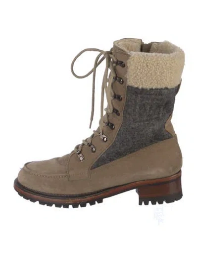 Pre-owned Chanel 2008 Sport Combat Boots In Brown