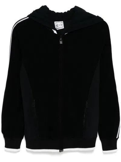 Pre-owned Chanel 2008 Sport Line Hoodie In Black