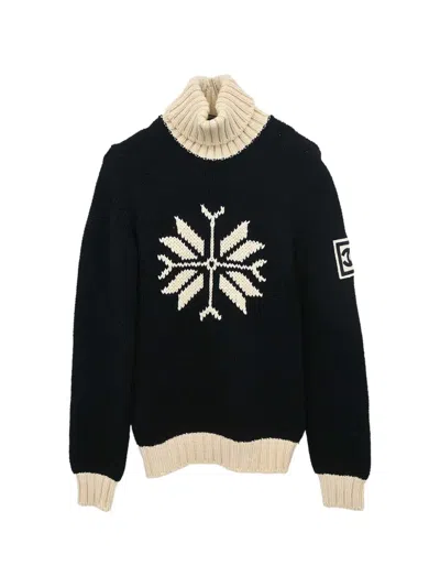 Pre-owned Chanel 2008 Sport Line Snowflake Sweater In Black