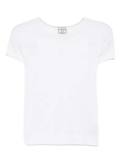 Pre-owned Chanel 2008 Sport-line T-shirt In White