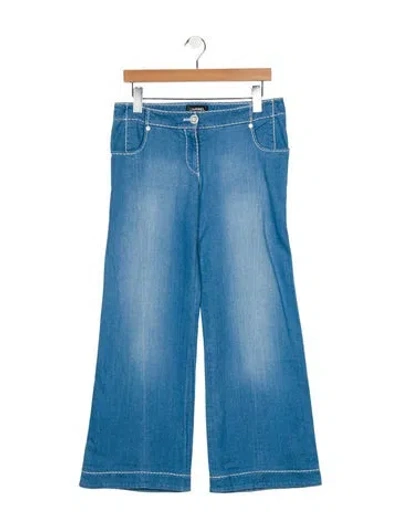 Pre-owned Chanel 2008 Straight Leg Jeans In Blue
