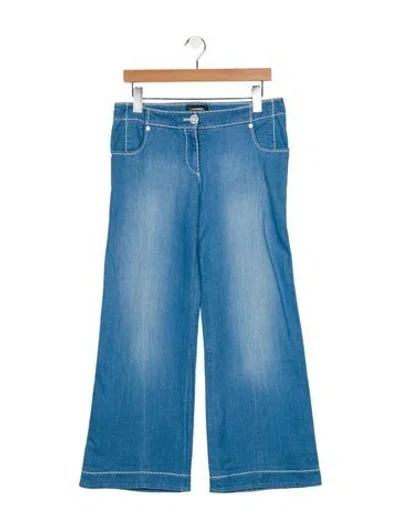 Pre-owned Chanel 2008 Straight Leg Jeans In Blue