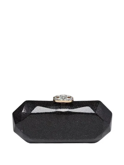 Pre-owned Chanel 2008 Swarovski Cc Clasp Clutch Bag In Black