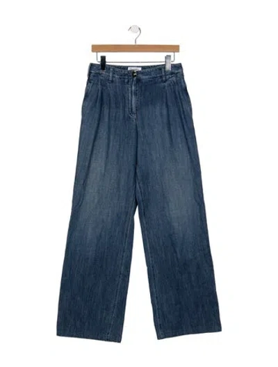 Pre-owned Chanel 2008 Wide Leg Jeans In Blue