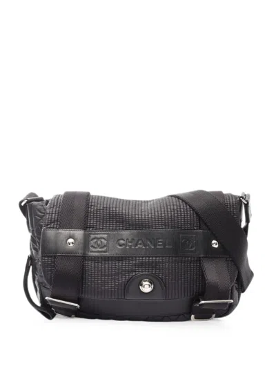 Pre-owned Chanel 2008-2009 Coco Mark Sports Line Shoulder Bag In Black