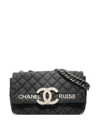 Pre-owned Chanel 2008-2009 Cruise Cc Turn-lock Shoulder Bag In Black