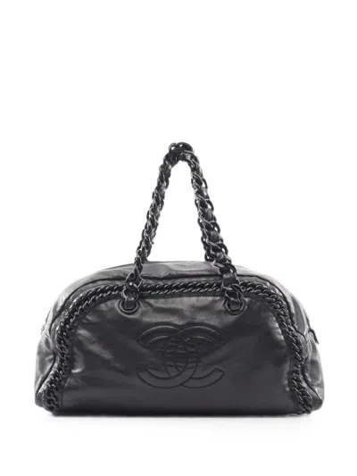 Pre-owned Chanel 2008-2009 Luxury Line Chain-strap Tote Bag In Black