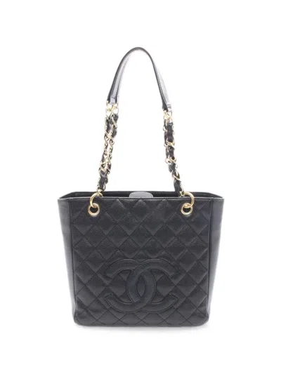 Pre-owned Chanel 2008-2009 Matelassé Caviar Tote Bag In Black