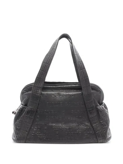 Pre-owned Chanel 2008-2009 Mini Boston Tote Bag In ブラック