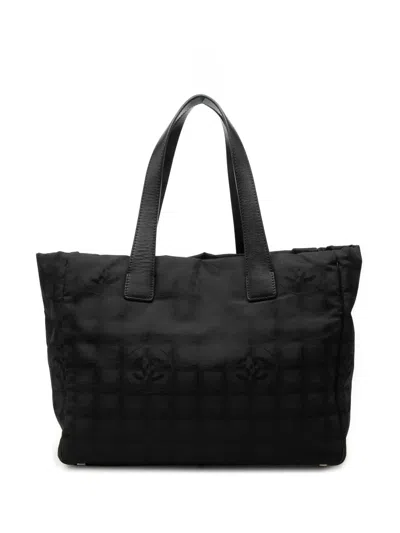 Pre-owned Chanel 2008-2009 New Travel Line Nylon Tote Bag In Black