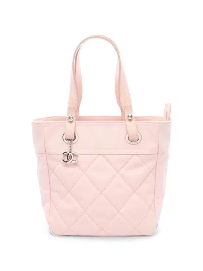Pre-owned Chanel 2008-2009 Paris Biarritz Pm Tote Bag In Pink