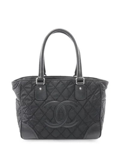 Pre-owned Chanel 2008-2009 Paris New York Tote Bag In Black
