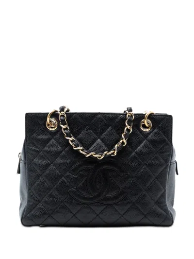 Pre-owned Chanel 2008-2009 Petite Caviar Timeless Tote Bag In Black