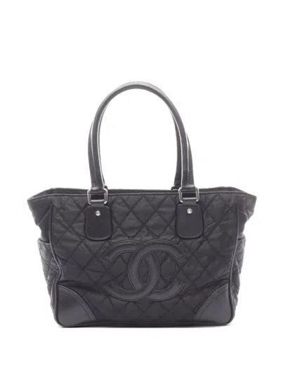 Pre-owned Chanel 2008-2009 Quilted Tote Bag In Black