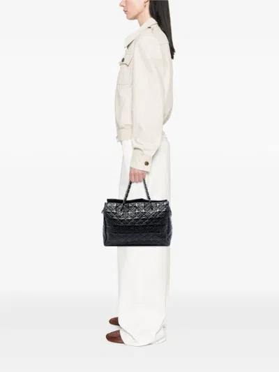 Pre-owned Chanel 2008-2009 Quilted Vinyl Rock In Moscow Tote Shoulder Bag In Black