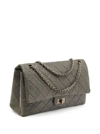Pre-owned Chanel 2008-2009 Reissue 2.55 Classic 226 Quilted Shoulder Bag In Gray