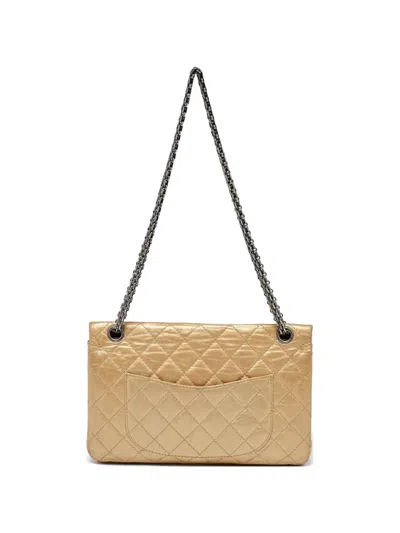 Pre-owned Chanel 2008-2009 Reissue 2.55 Diamond-quilted Shoulder Bag In Gold