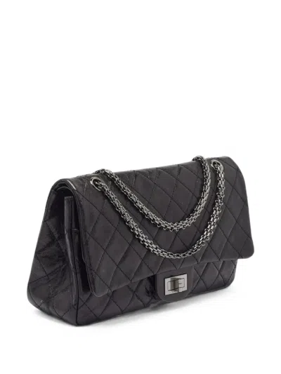 Pre-owned Chanel 2008-2009 Reissue 2.55 Leather Shoulder Bag In Black