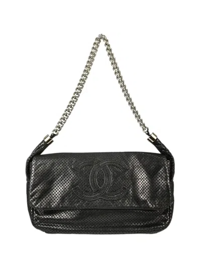 Chanel 2008-2009 Rodeo Drive Perforated Tote Bag In Black