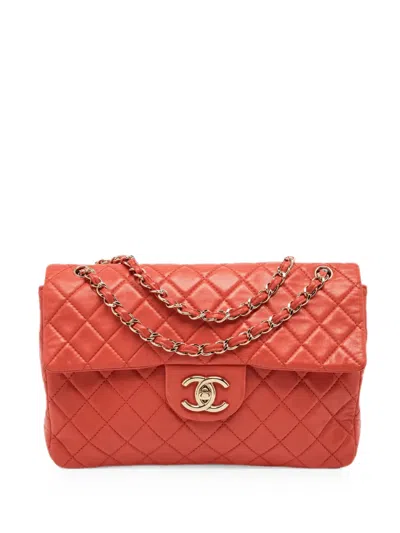 Pre-owned Chanel 2008-2009 Xl Classic Maxi Jumbo Quilted Shoulder Bag In Red