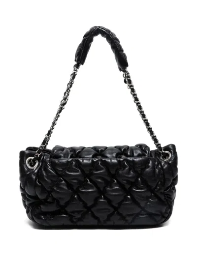 Pre-owned Chanel 2009-2010 Bubble Quilt Shoulder Bag In Black