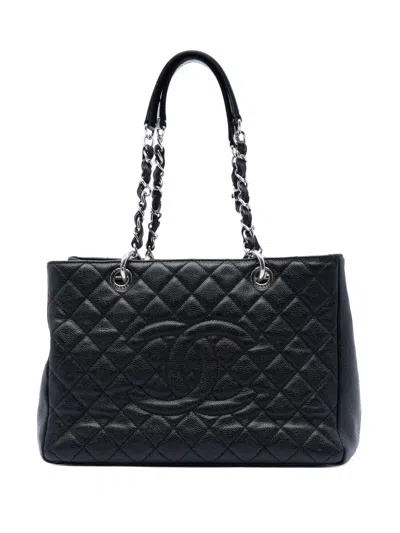 Pre-owned Chanel 2009-2010 Caviar Grand Shopping Tote Bag In Black