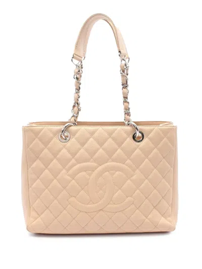 Pre-owned Chanel 2009-2010 Caviar Grand Shopping Tote Bag In Brown