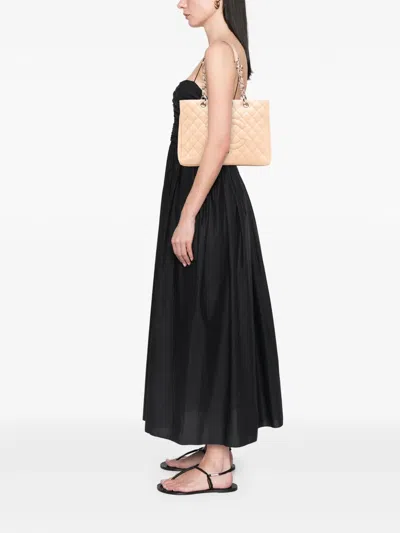 Pre-owned Chanel 2009-2010 Caviar Grand Shopping Tote Bag In Brown