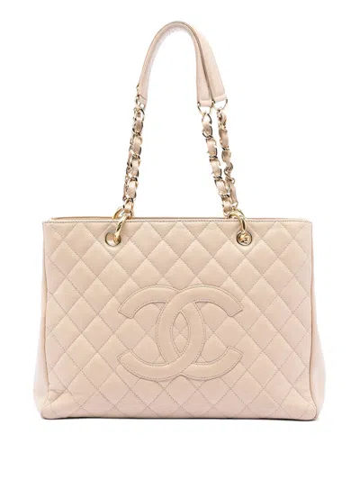 Pre-owned Chanel 2009-2010 Caviar Grand Shopping Tote Bag In Brown