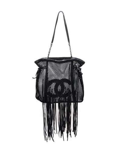 Pre-owned Chanel 2009-2010 Cc Mesh Handbag In Black