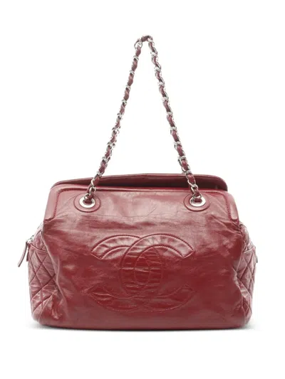 Pre-owned Chanel 2009-2010 Cc Shoulder Bag In Red