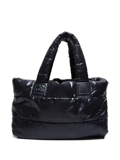 Pre-owned Chanel 2009-2010 Coco Cocoon Quilted Tote Bag In Black