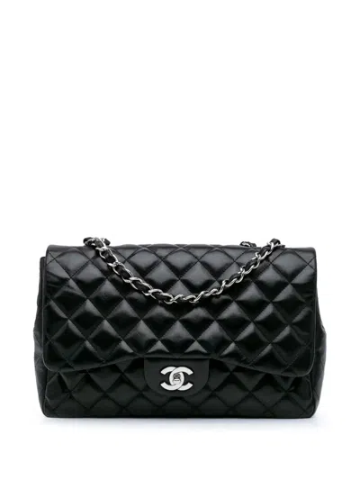 Pre-owned Chanel 2009-2010 Jumbo Classic Lambskin Single Flap Shoulder Bag