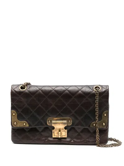 Pre-owned Chanel 2009-2010 Jumbo Reissue Paris-shangai Shoulder Bag In Brown