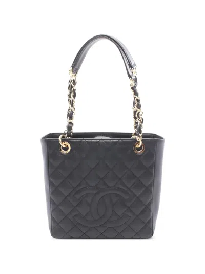 Pre-owned Chanel 2009-2010 Matelassé-quilted Tote Bag In Black