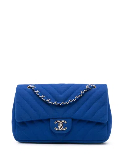 Pre-owned Chanel 2009-2010 Medium Chevron Jersey Single Flap Shoulder Bag