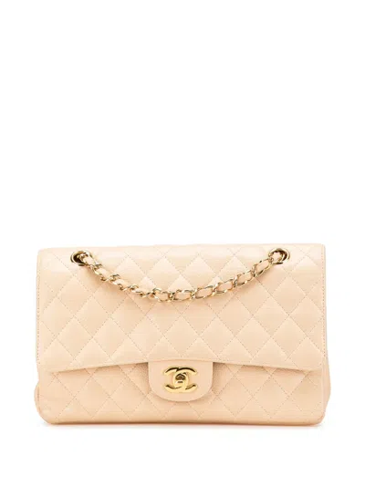 Pre-owned Chanel 2009-2010 Medium Classic Caviar Double Flap Shoulder Bag In Brown