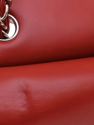 Pre-owned Chanel 2009-2010 Medium Classic Patent Double Flap Shoulder Bag In Red
