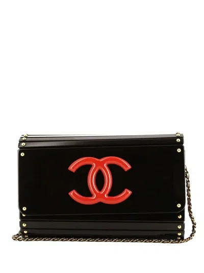 Pre-owned Chanel 2009 Cc Acetate Shoulder Bag In Black