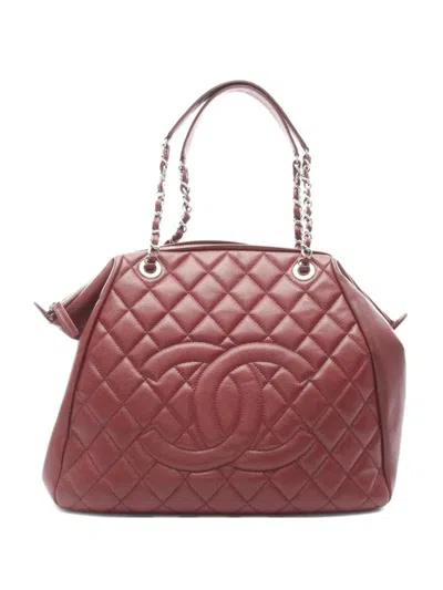 Pre-owned Chanel 2009 Coco Mark Tote Bag In Red