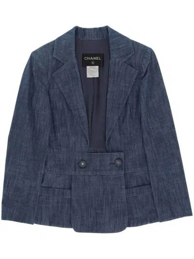 Pre-owned Chanel 2009 Denim Jacket In Blue