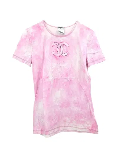 Pre-owned Chanel 2009 Logo-print T-shirt In Pink