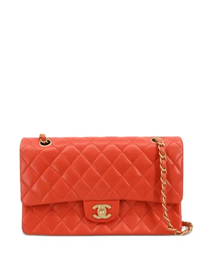 Pre-owned Chanel 2009 Medium Double Flap Shoulder Bag In Pink