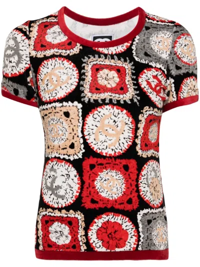 Pre-owned Chanel 2009 Short Sleeve Top In Red
