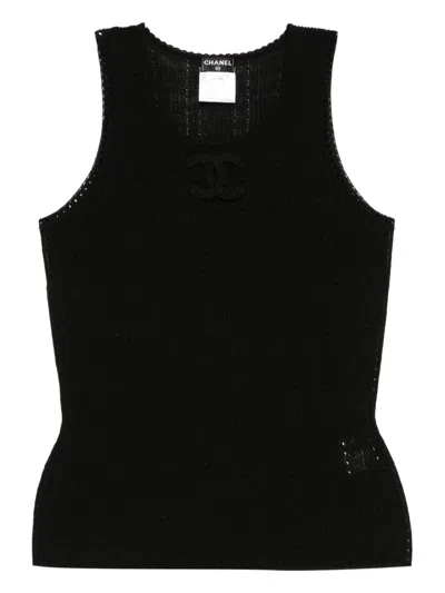 Pre-owned Chanel 2009 Sleeveless Tank Top In Black