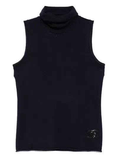 Pre-owned Chanel 2009 Sport Line Sleeveless Top In Blue